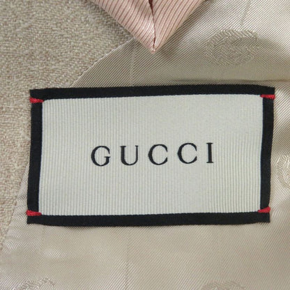 Gucci 623122 Wool Woven Pattern Wide Lapel Gold Button Single Bleather Tailored