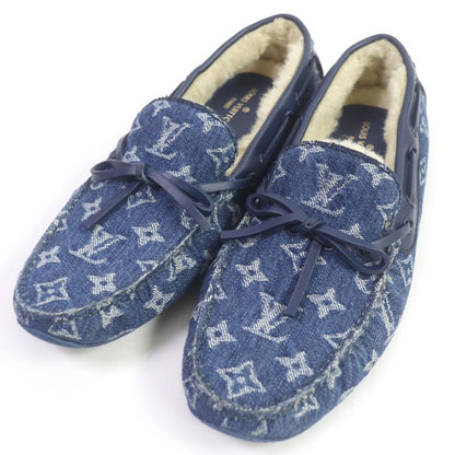 Louis Vuitton 2020 Arizona Line Monogram Denim Lined Mouton Moccasin Loafers