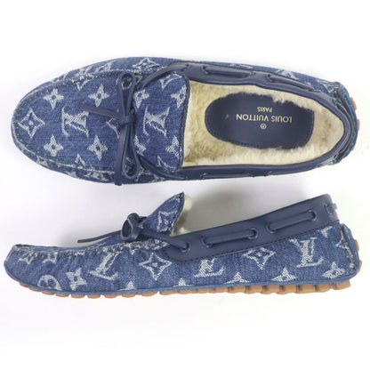 Louis Vuitton 2020 Arizona Line Monogram Denim Lined Mouton Moccasin Loafers