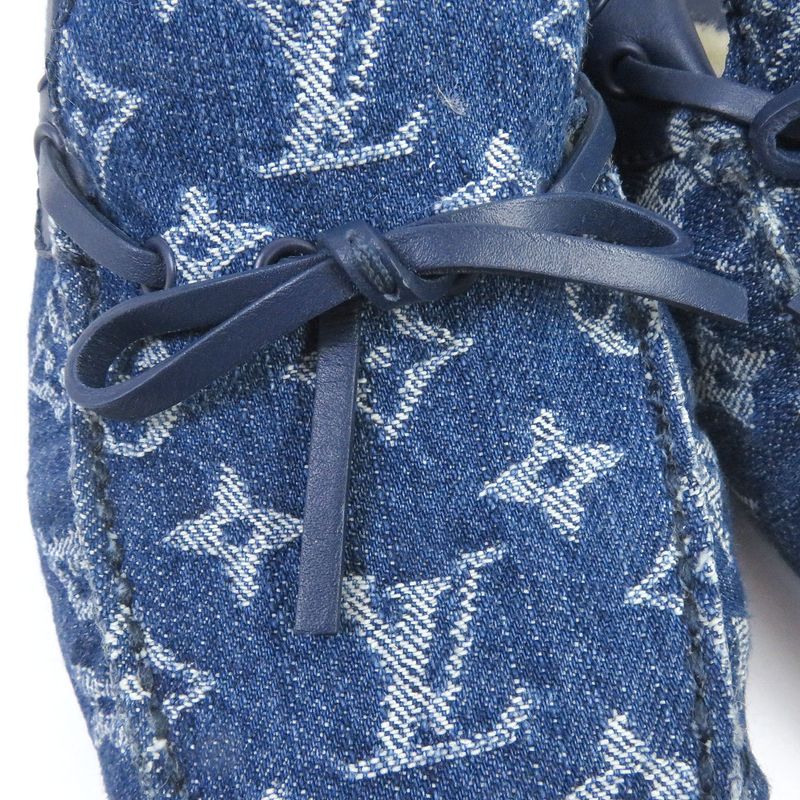 Louis Vuitton 2020 Arizona Line Monogram Denim Lined Mouton Moccasin Loafers