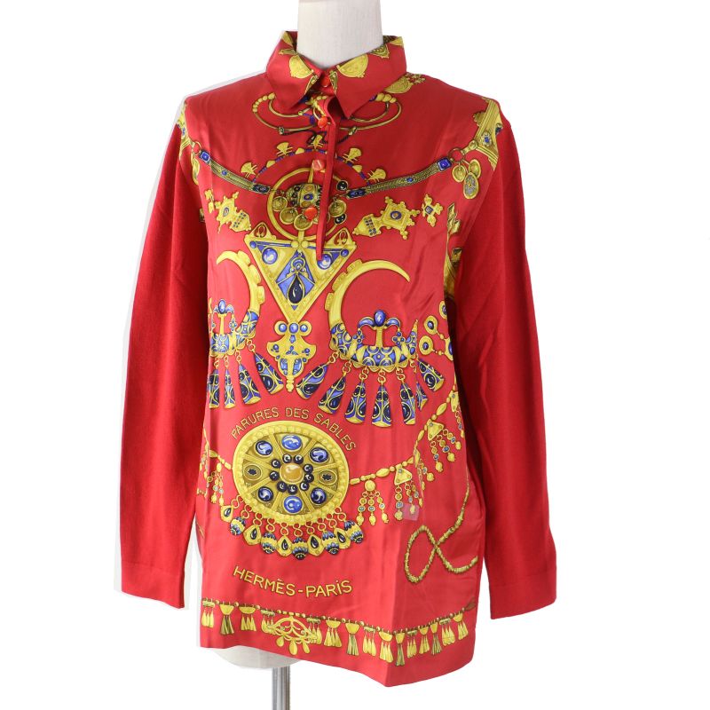 Hermes Parures Des Sables Desert Accessories Silk And Cashmere-blend Twill