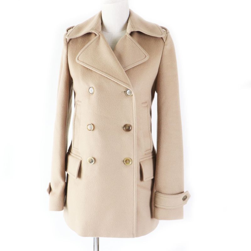 Gucci 2019 325072 100% Wool Double Breasted Jacket/coat Beige 36 Made In Italy