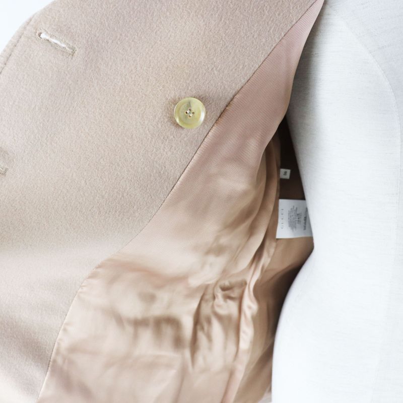 Gucci 2019 325072 100% Wool Double Breasted Jacket/coat Beige 36 Made In Italy