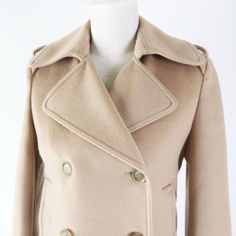 Gucci 2019 325072 100% Wool Double Breasted Jacket/coat Beige 36 Made In Italy