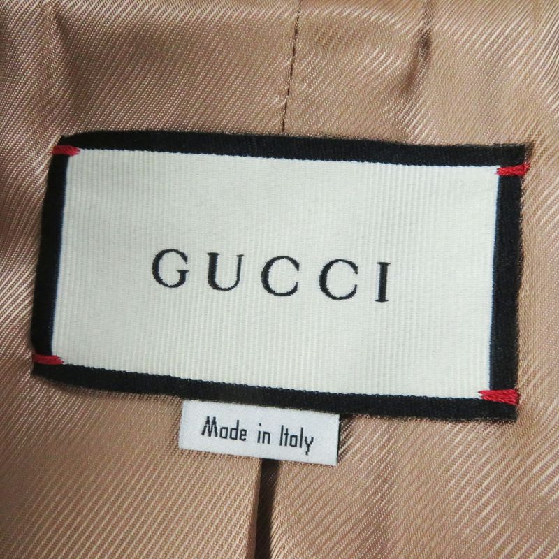Gucci 2019 325072 100% Wool Double Breasted Jacket/coat Beige 36 Made In Italy