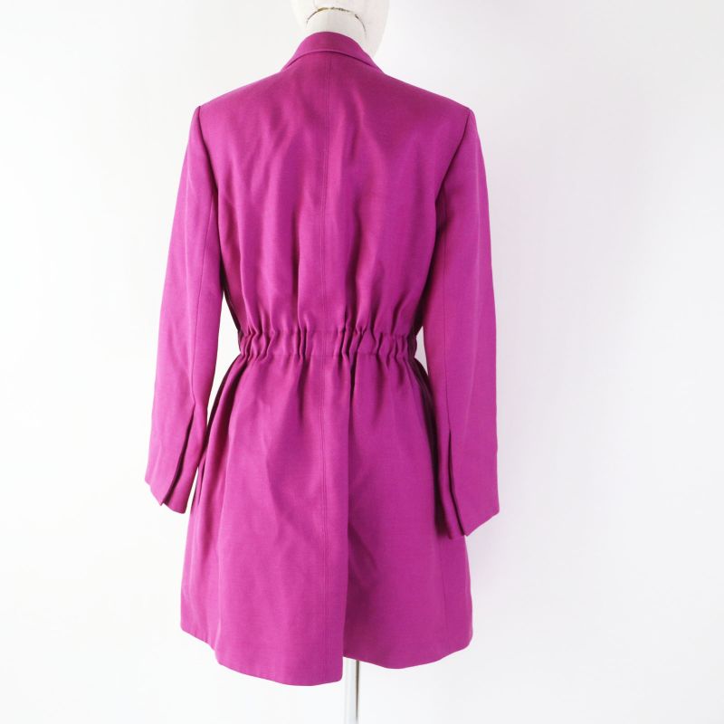 Louis Vuitton 18AW Silk Blend Beautiful Silhouette Belted Coat Purple 38 With