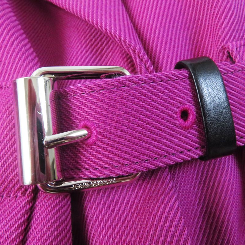 Louis Vuitton 18AW Silk Blend Beautiful Silhouette Belted Coat Purple 38 With