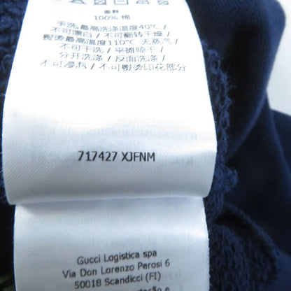 Gucci 23SS 717427 100% Cotton Interlocking G WOOF Print Pullover Hoodie Navy XS