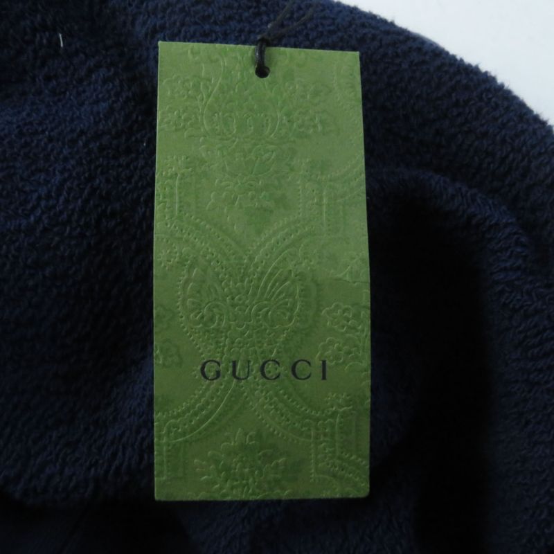 Gucci 23SS 717427 100% Cotton Interlocking G WOOF Print Pullover Hoodie Navy XS