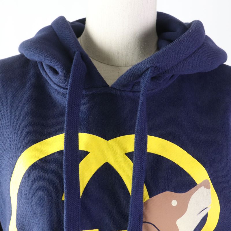 Gucci 23SS 717427 100% Cotton Interlocking G WOOF Print Pullover Hoodie Navy XS