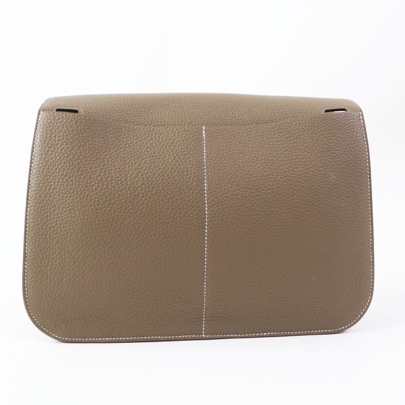 Hermes Arsan 31 Etoupe Silver Hardware Taurillon Clemence Shoulder Bag With Box