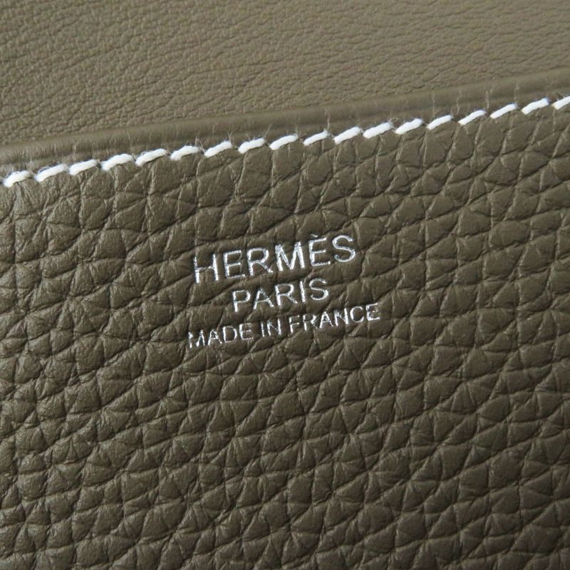 Hermes Arsan 31 Etoupe Silver Hardware Taurillon Clemence Shoulder Bag With Box