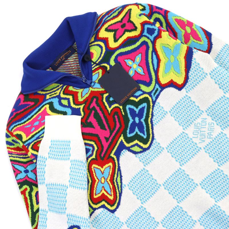 Louis Vuitton 21SS Hkn79w Distorted Monogram Damier Half-zip High Neck Light