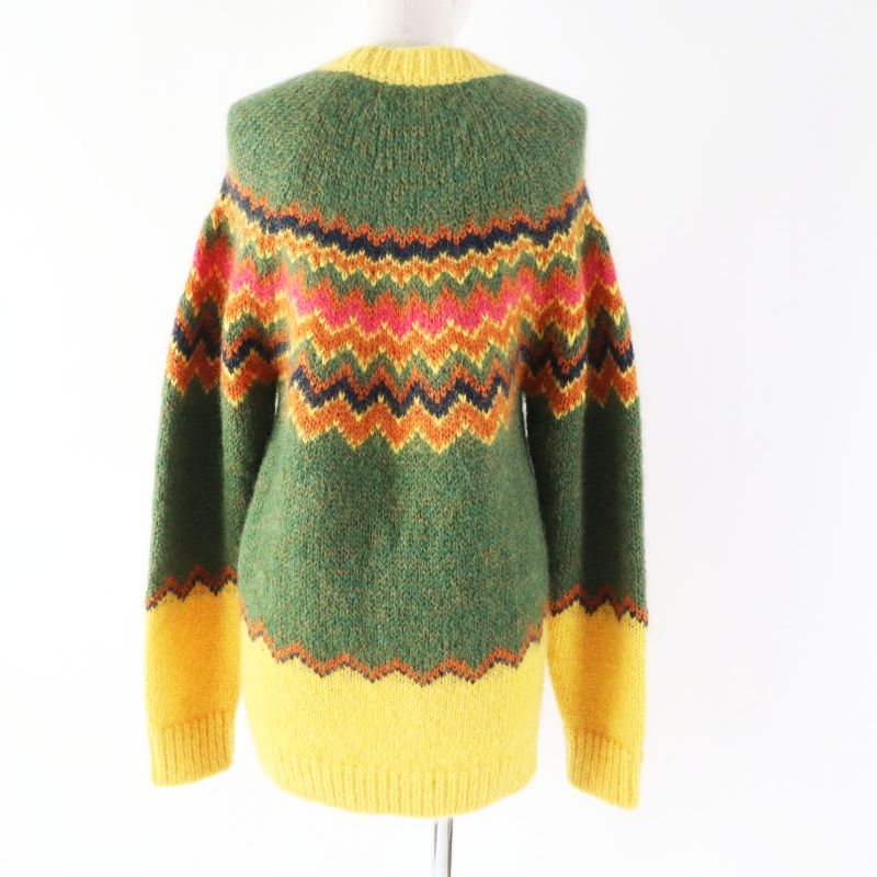 Gucci North Face 671690 Mohair Long Sleeve Jacquard Sweater W/logo Embroidery/kn