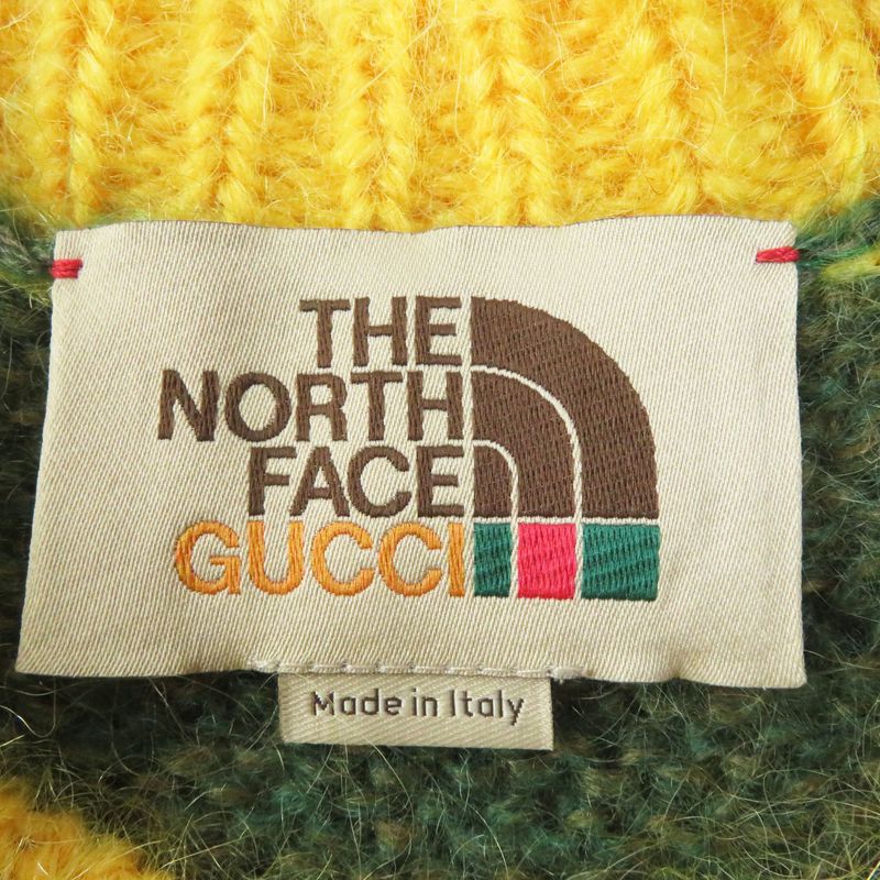 Gucci North Face 671690 Mohair Long Sleeve Jacquard Sweater W/logo Embroidery/kn