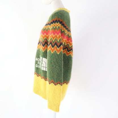 Gucci North Face 671690 Mohair Long Sleeve Jacquard Sweater W/logo Embroidery/kn