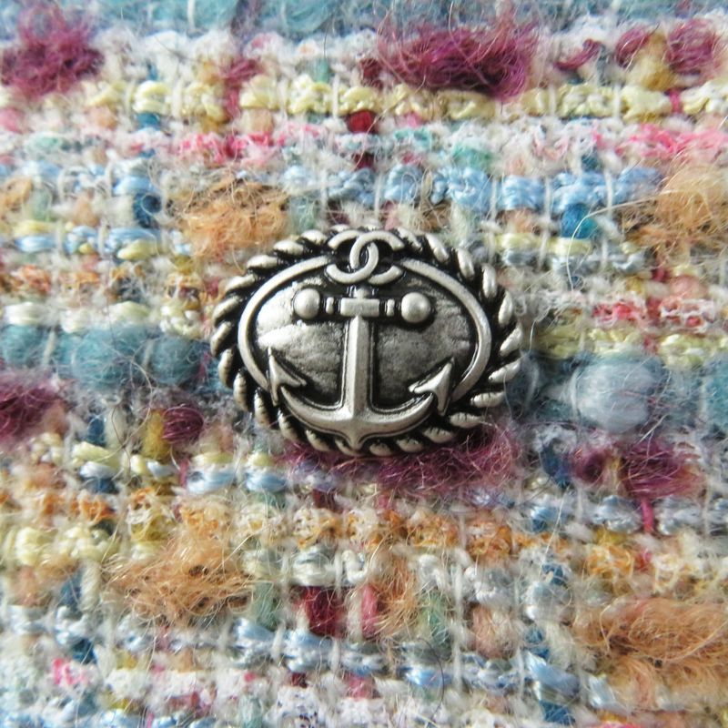 CHANEL P59073 Tweed Trapeze Long Skirt With Scallion And Coco Mark Plate Multi