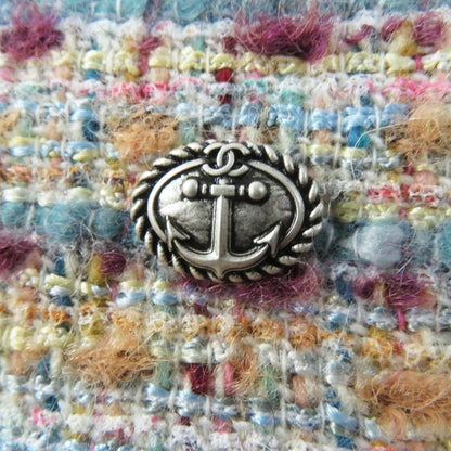 CHANEL P59073 Tweed Trapeze Long Skirt With Scallion And Coco Mark Plate Multi