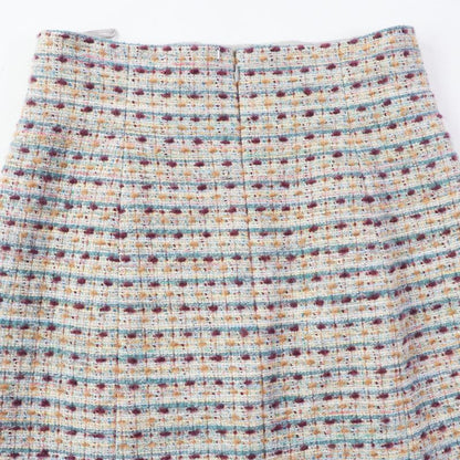 CHANEL P59073 Tweed Trapeze Long Skirt With Scallion And Coco Mark Plate Multi