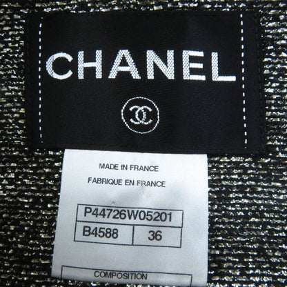 CHANEL P44726 5'' Sleeve Collarless Jacket With Gold Coco Mark Plate Lining
