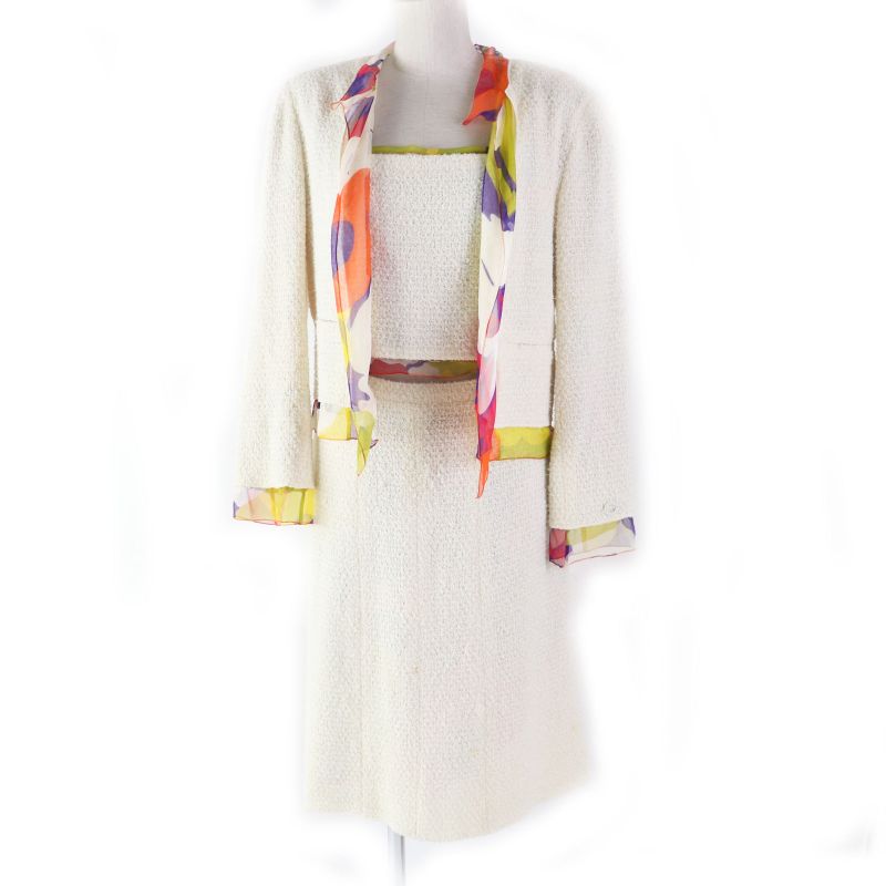 CHANEL Vintage 00T P15633 Vintage 3-piece Setup Ivory X Multi 40 Made In
