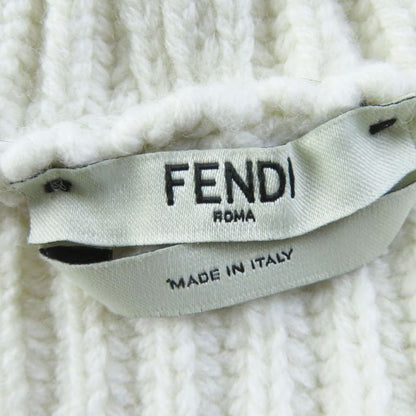 Fendi 18 Fzy731 Wool Cashmere FF Logo/zucca Pattern Knit Hoodie Blue White 38