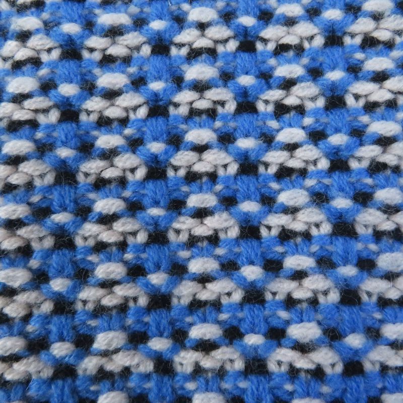 Fendi 18 Fzy731 Wool Cashmere FF Logo/zucca Pattern Knit Hoodie Blue White 38