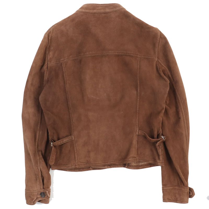 Gucci Vintage Suede Leather Tom Ford Period Stand Collar Jacket