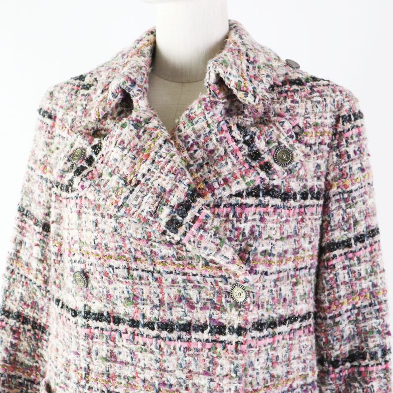 CHANEL 05A P26908 Wool Mohair Tweed Jacket With Coco Mark Buttons Multi 40
