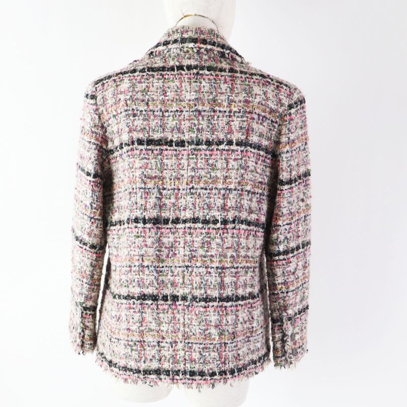 CHANEL 05A P26908 Wool Mohair Tweed Jacket With Coco Mark Buttons Multi 40