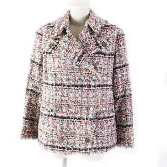 CHANEL 05A P26908 Wool Mohair Tweed Jacket With Coco Mark Buttons Multi 40