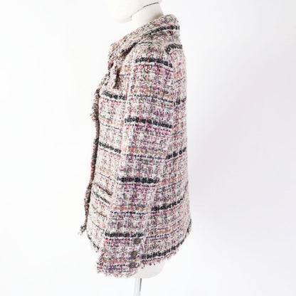 CHANEL 05A P26908 Wool Mohair Tweed Jacket With Coco Mark Buttons Multi 40