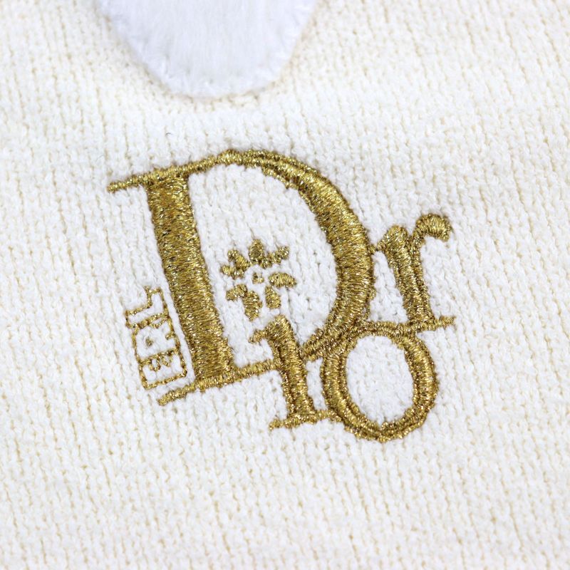 DIOR Homme ERL 23SS 313m657at498 Rabbit Patch Pile Knit With Logo Stitch Ivory