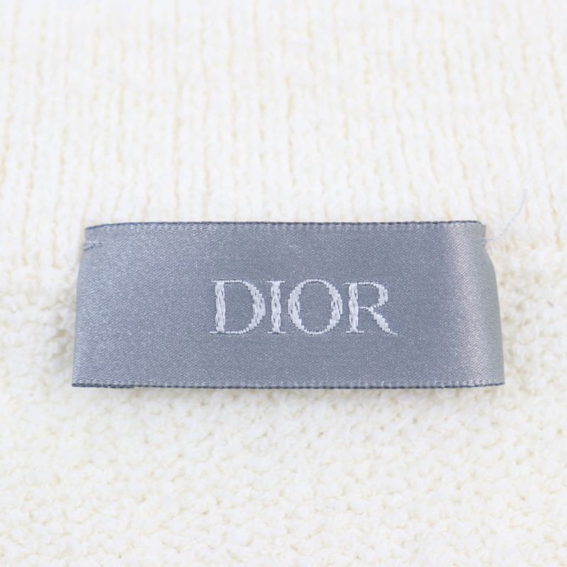DIOR Homme ERL 23SS 313m657at498 Rabbit Patch Pile Knit With Logo Stitch Ivory