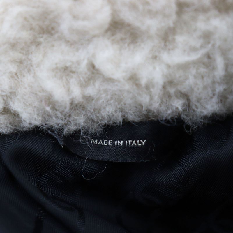 Fendi 2022 Fw1163 Leather Trimmed Cotton Filled Wool Alpaca Blouson Beige Brown