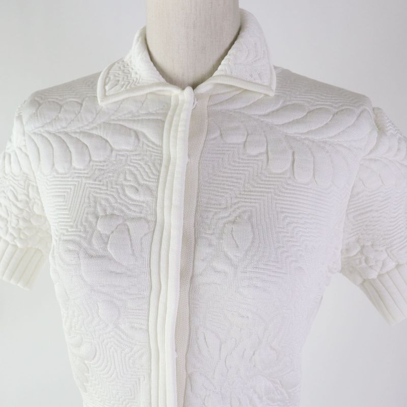 Fendi 20 Fzd880 Embossed/furled Weave Short Sleeves/short Length All-in-one