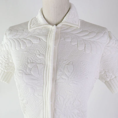 Fendi 20 Fzd880 Embossed/furled Weave Short Sleeves/short Length All-in-one