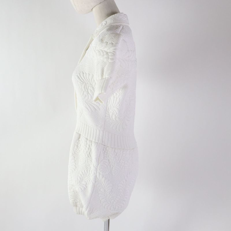 Fendi 20 Fzd880 Embossed/furled Weave Short Sleeves/short Length All-in-one