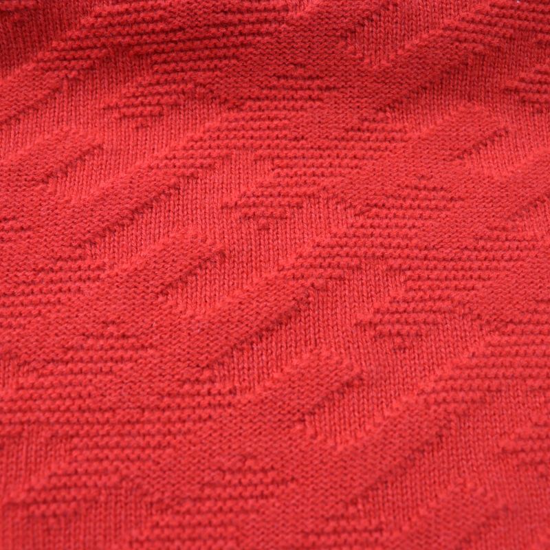 Hermes 22 2e2501de 100% Virgin Wool H Pattern V Neck Knee Length Short Sleeves