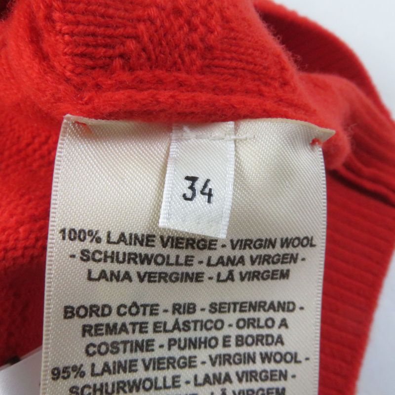 Hermes 22 2e2501de 100% Virgin Wool H Pattern V Neck Knee Length Short Sleeves