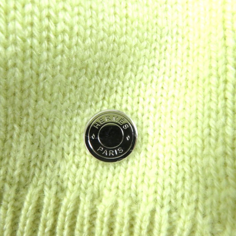 Hermes 2022aw 2h2603d1 100% Cashmere Crew Neck With Serie Buttons Long Sleeves