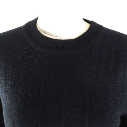 Hermes 2023 3e2621db H Pattern Crewneck Long Sleeve Sweater/knit Black 38 Made