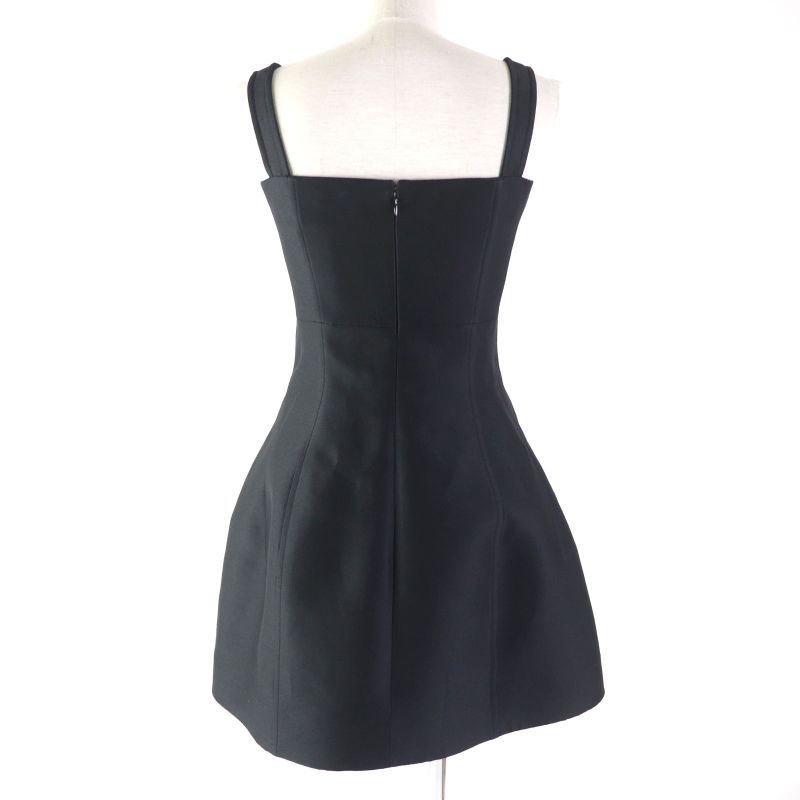 Christian DIOR 2022 251r35a1212 Silk-blend Lace-up Cami Dress/dress Black 40