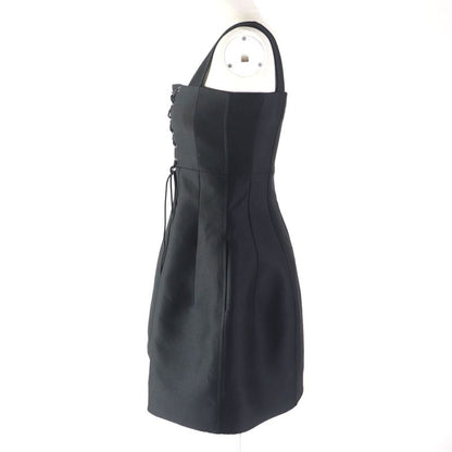 Christian DIOR 2022 251r35a1212 Silk-blend Lace-up Cami Dress/dress Black 40