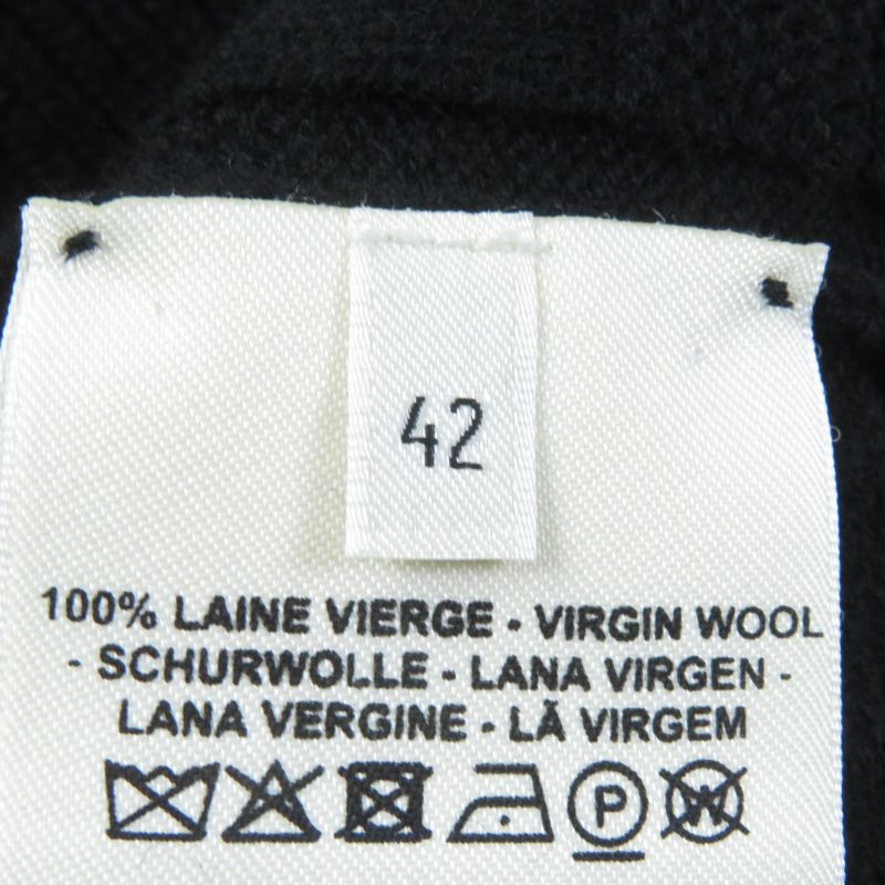 Hermes 2021 H Pattern Crewneck Long Sleeve Knit/sweater Black 42 Made In Italy