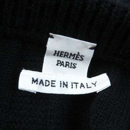 Hermes 2021 H Pattern Crewneck Long Sleeve Knit/sweater Black 42 Made In Italy