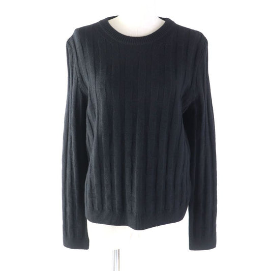 Hermes 2021 H Pattern Crewneck Long Sleeve Knit/sweater Black 42 Made In Italy
