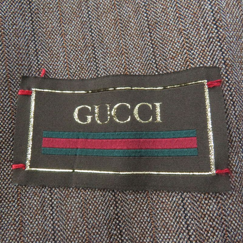 Gucci 2022 691270 Wool Striped Tailored Jacket Brown 42 Genuine