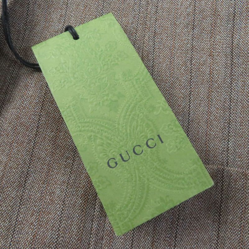 Gucci 2022 691270 Wool Striped Tailored Jacket Brown 42 Genuine