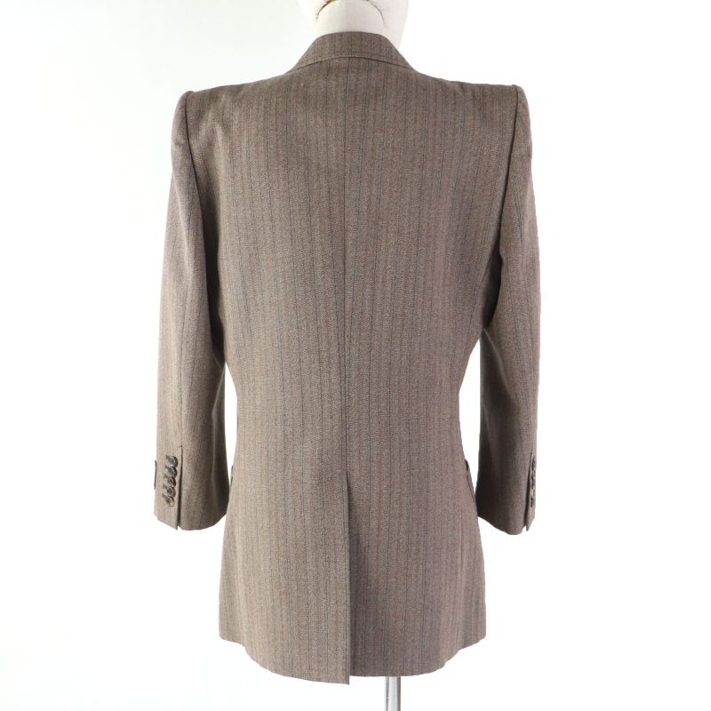 Gucci 2022 691270 Wool Striped Tailored Jacket Brown 42 Genuine